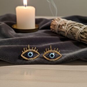 Gold Evil Eye Earrings